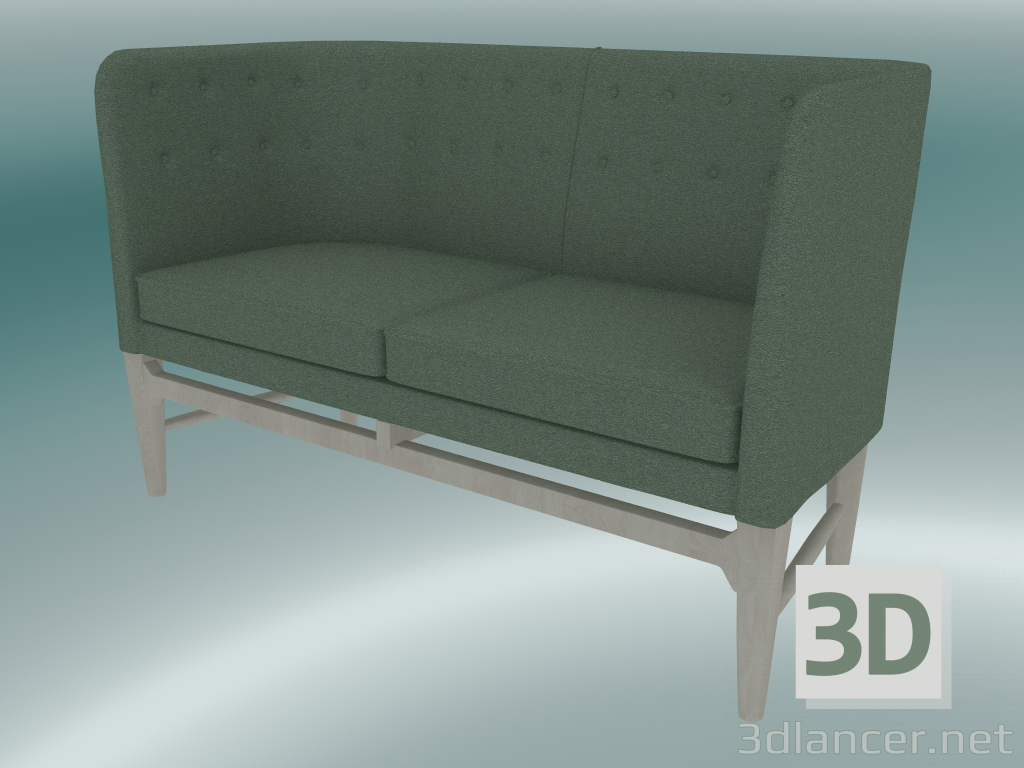 3D modeli Çift kişilik kanepe Belediye Başkanı (AJ6, H 82cm, 62x138cm, Beyaz yağlı meşe, Divina - 944) - önizleme