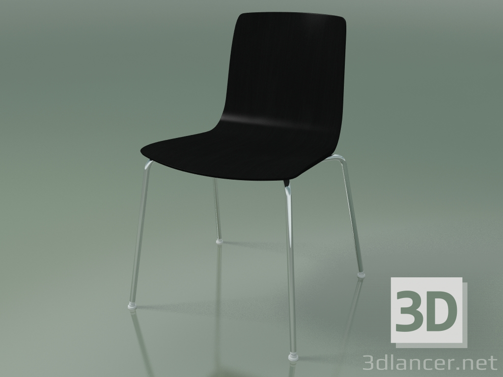 3D Modell Stuhl 3906 (4 Metallbeine, schwarze Birke) - Vorschau