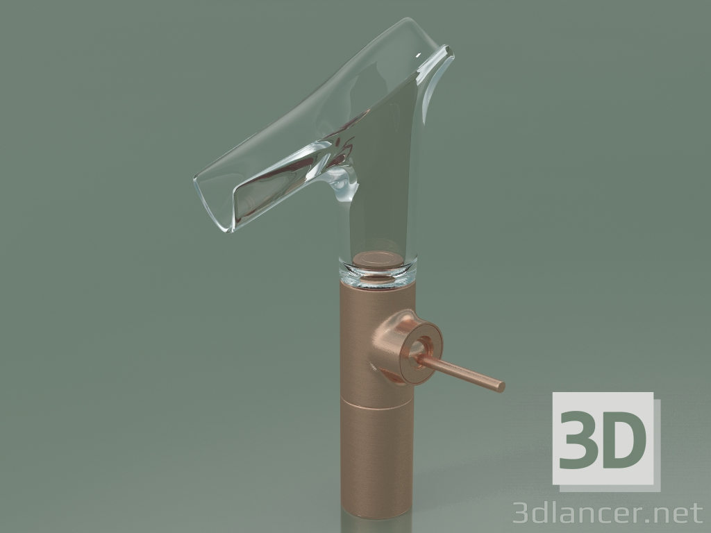 modello 3D Miscelatore lavabo 220 con bocca in vetro (12114310) - anteprima