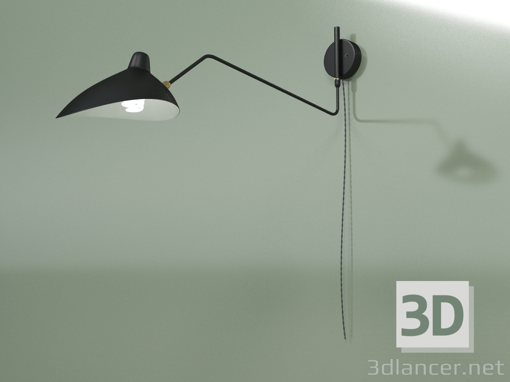 3D modeli Duvar lambası Aplik Mouille 1 lamba 1 (siyah) - önizleme