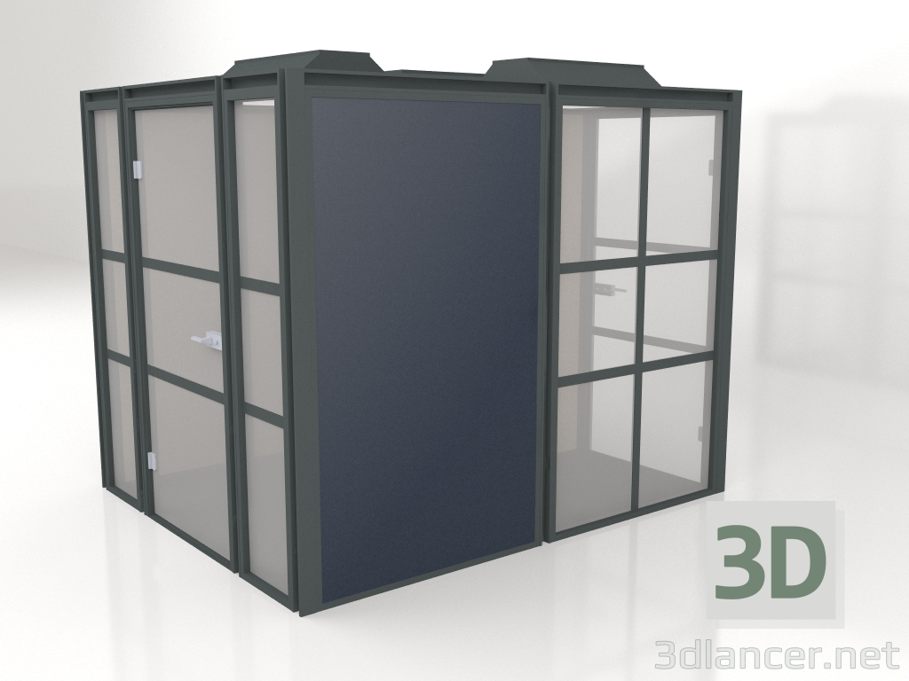 modello 3D Cabina da ufficio Hako Meeting XL HK05 (2725x2225) - anteprima