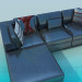 3D modeli Köşe kanepe ile doldurulmuş - önizleme