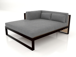 Sofá modular XL, seção 2 esquerda, madeira artificial (preto)