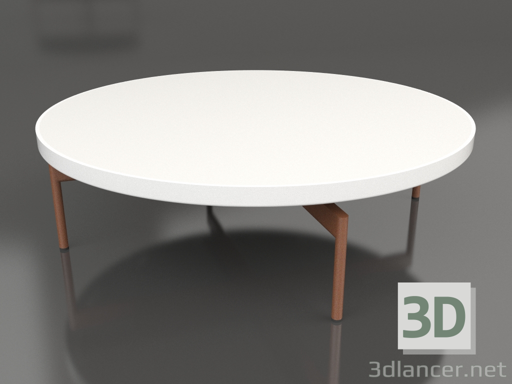modello 3D Tavolino rotondo Ø120 (Bianco, DEKTON Zenith) - anteprima