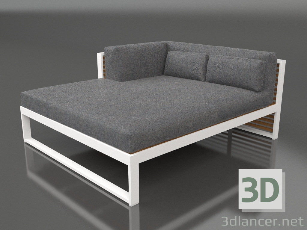 modèle 3D Canapé modulable XL, section 2 gauche, bois artificiel (Blanc) - preview