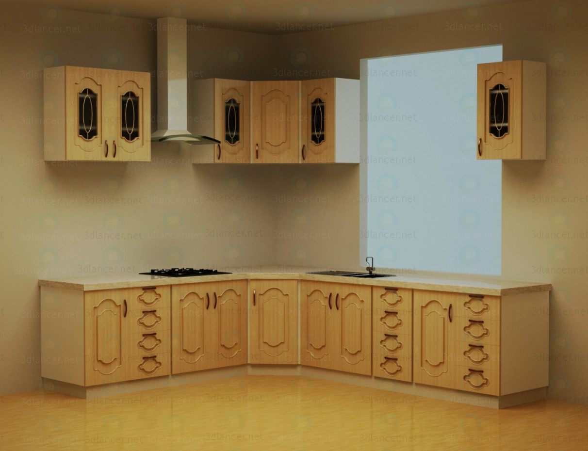 3D Modell Küche eingerichtet - Vorschau