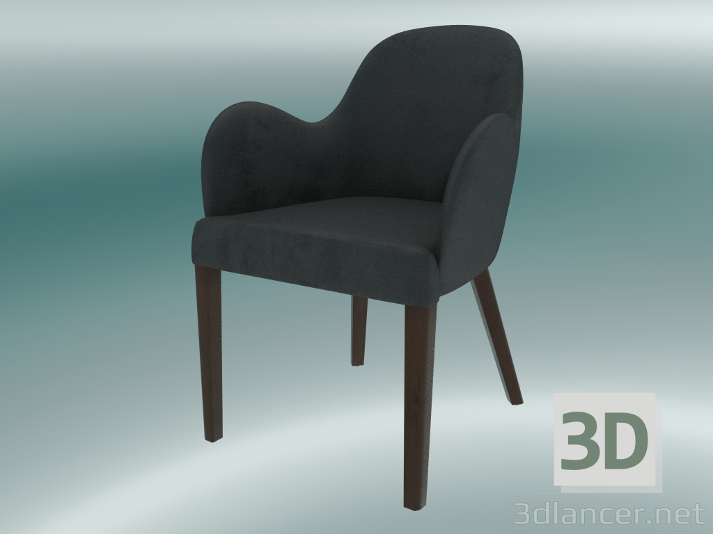 3d model Emily Half Chair (gris oscuro) - vista previa