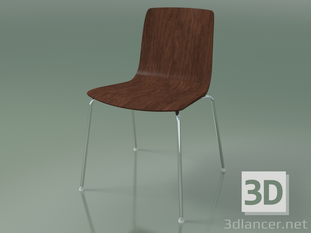 modello 3D Sedia 3906 (4 gambe in metallo, noce) - anteprima