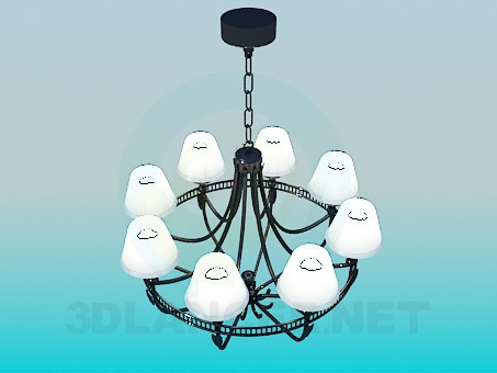 3d model Modern chandelier for the big room - preview