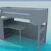 3D Modell Bett mit Treppe und ein eingebauter Schreibtisch - Vorschau