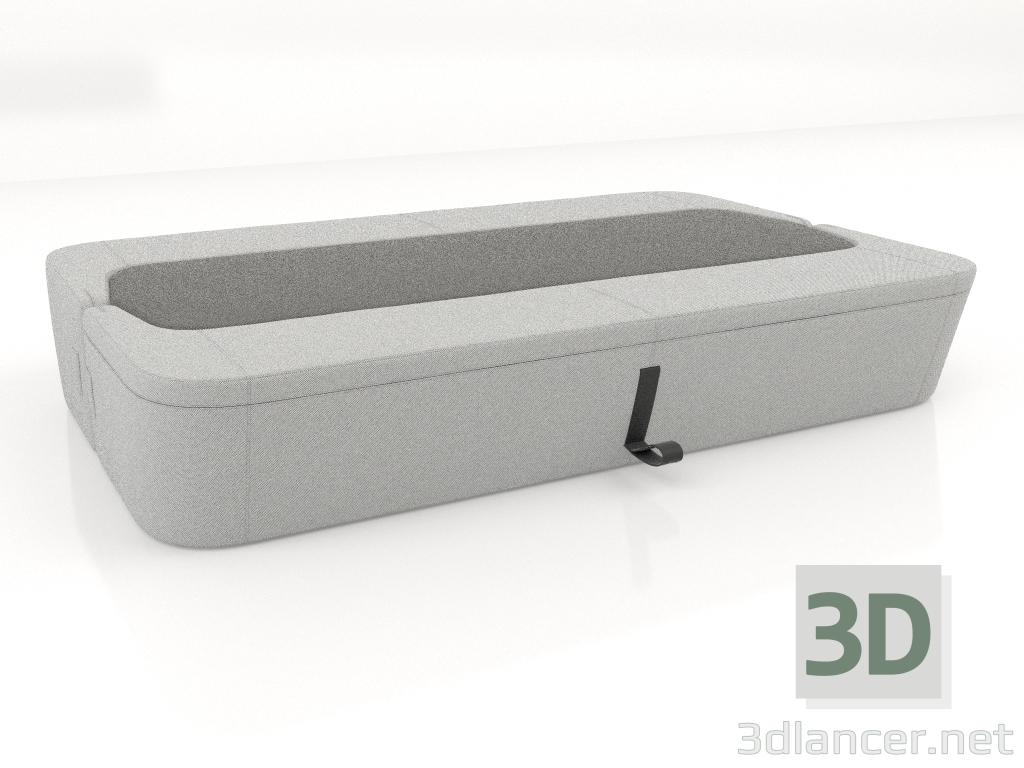 3d модель Диван-кровать 3 местный (разложенный) – превью