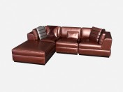 Кожаный угловой диван в стиле арт деко Leoncavallo