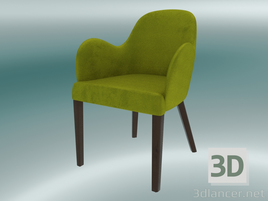 3d model Half Armchair Emily (Yellow) - preview
