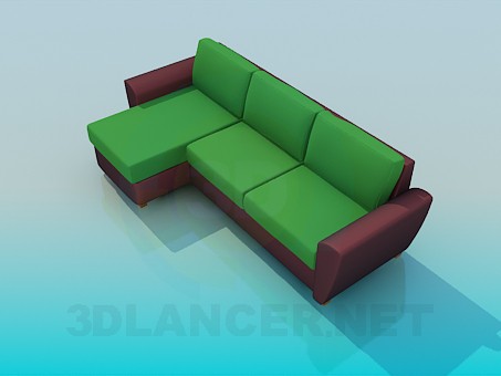 Modelo 3d Sofá em duas cores - preview