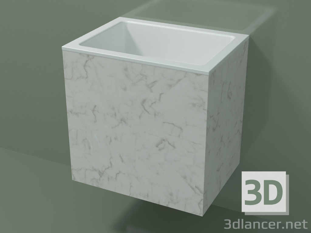 modello 3D Lavabo sospeso (02R123101, Carrara M01, L 48, P 36, H 48 cm) - anteprima