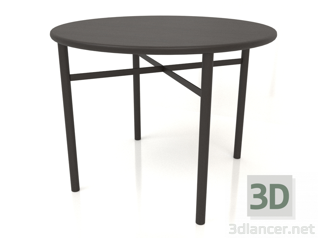 modèle 3D Table à manger (extrémité arrondie) (option 1, D=1000x750, bois brun foncé) - preview