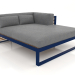 modèle 3D Canapé modulable XL, section 2 droite, bois artificiel (Bleu nuit) - preview