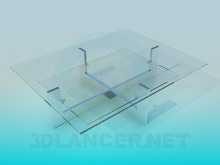 3D Modell Glas-Couchtisch - Vorschau