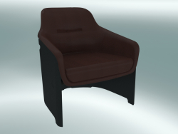 Poltrona AVUS club chair (1920-12, nero, pelle Florida 2062 marrone)