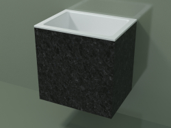 Wall-mounted washbasin (02R123101, Nero Assoluto M03, L 48, P 36, H 48 cm)