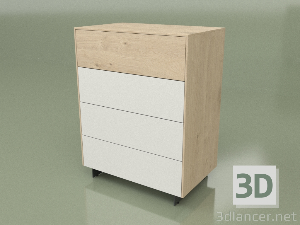 3d model Chest of drawers CN 300 (Champagne, White) - preview
