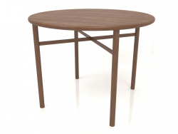 Mesa de comedor (extremo redondeado) (opción 1, D=1000x750, madera marrón claro)