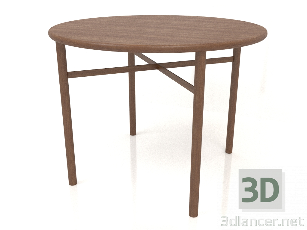 modello 3D Tavolo da pranzo (estremità arrotondata) (opzione 1, P=1000x750, legno marrone chiaro) - anteprima