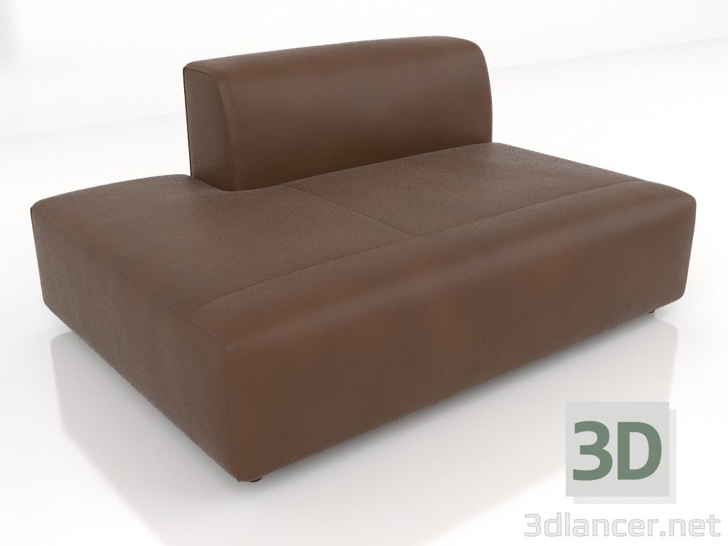 3d model Módulo sofá 153 individual ampliado a la derecha - vista previa
