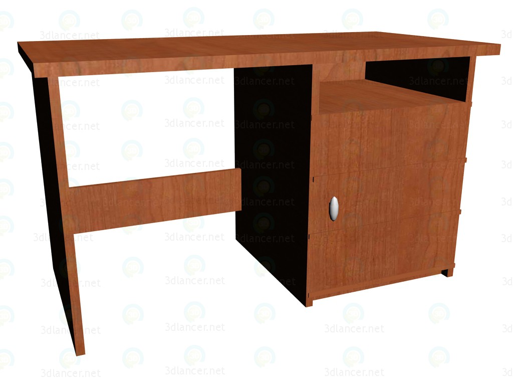 3D Modell Schreibtisch mit Platz für Kühlschrank - Vorschau