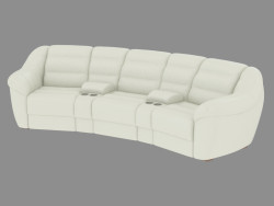 Sofa straight modular leather