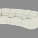 modèle 3D canapé droit en cuir modulaire - preview