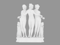 Escultura de mármol Las tres gracias (3)