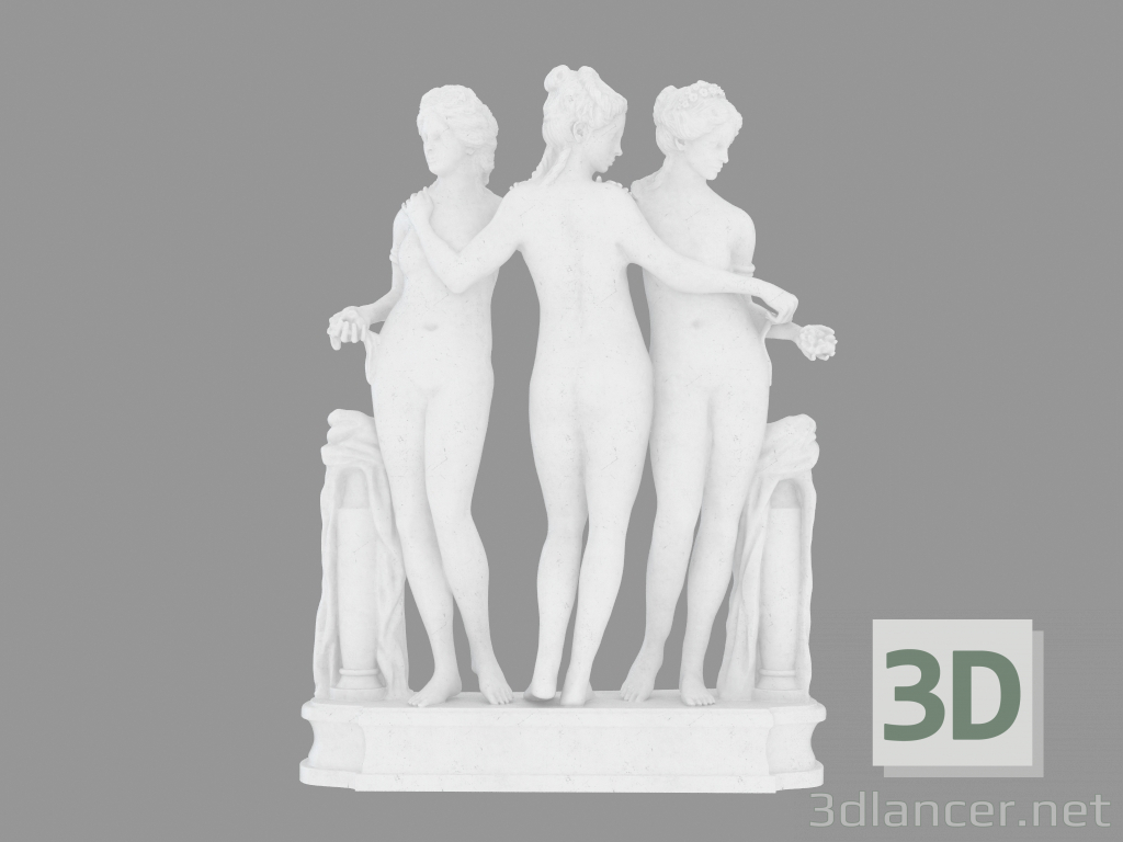 Modelo 3d Escultura em mármore The Three Graces (3) - preview