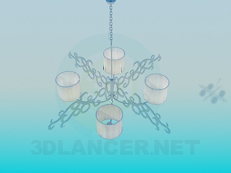 modello 3D Lampadario per 4 plafond - anteprima