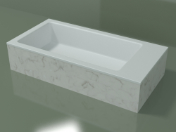 Waschtischplatte (01R141102, Carrara M01, L 72, P 36, H 16 cm)