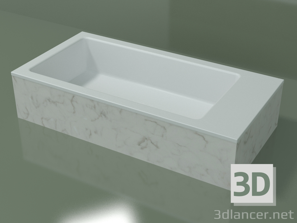 modello 3D Lavabo da appoggio (01R141102, Carrara M01, L 72, P 36, H 16 cm) - anteprima