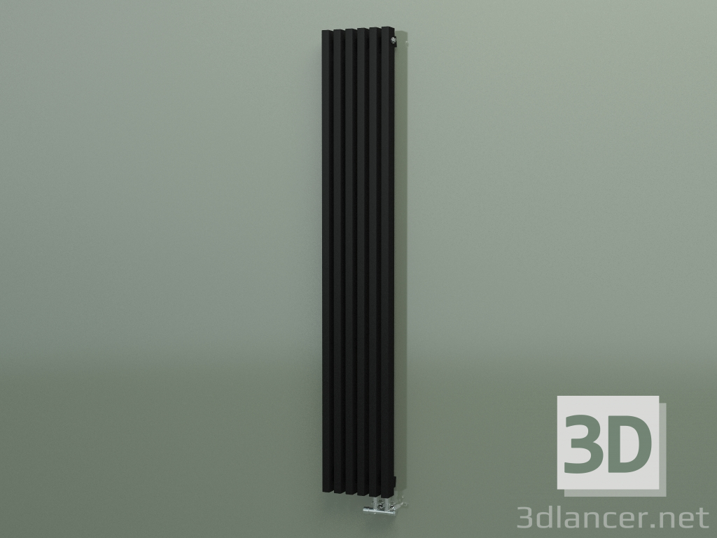 modello 3D Radiatore verticale RETTA (6 sezioni 1800 mm 60x30, nero opaco) - anteprima