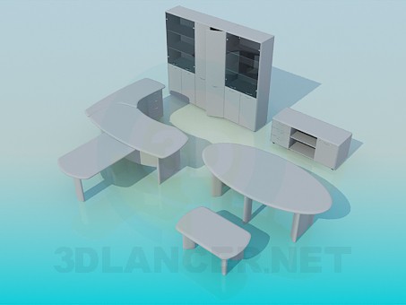 modèle 3D Meubles de bureau - preview