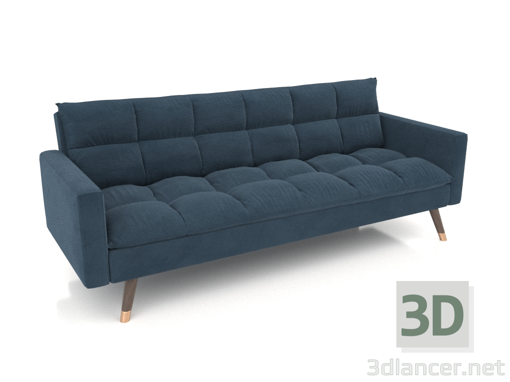 3d модель Диван-ліжко Felicity (темно-синій – горіх) – превью