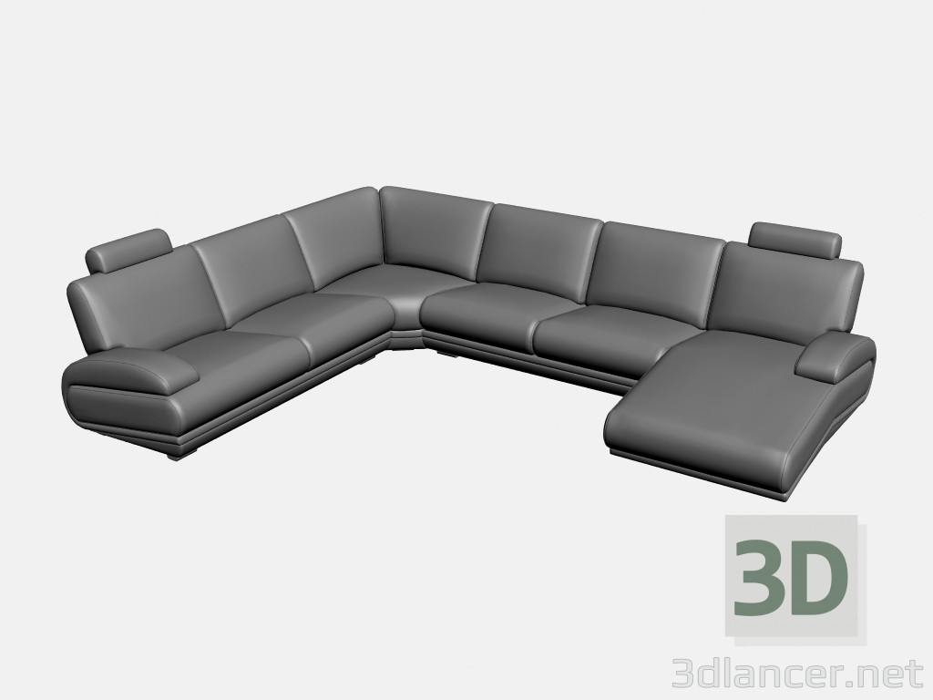 modello 3D Angolo opzione divano Plimut 2 - anteprima