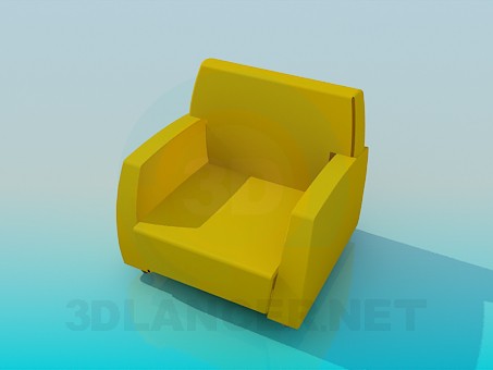 Modelo 3d Cadeira cor de mostarda - preview