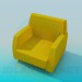 modèle 3D Chaise couleur moutarde - preview