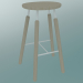 3d model Norm stool (NA8, W 52xH 75cm, White powder coated, Natural oiled oak) - preview