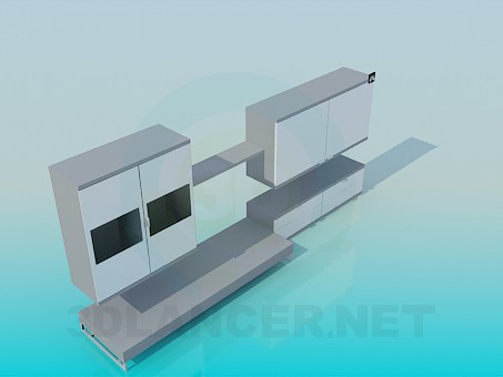 3d model Colgante pedestales y soporte de sistema - vista previa
