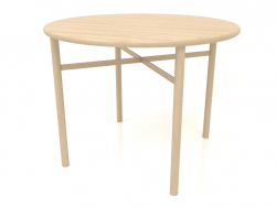 Mesa de comedor (extremo redondeado) (opción 1, D=1000x750, blanco madera)