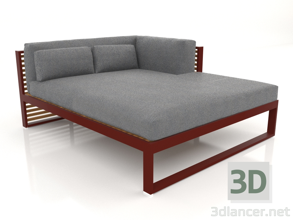 modello 3D Divano modulare XL, sezione 2 destra, legno artificiale (rosso vino) - anteprima
