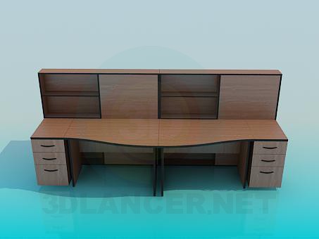 modèle 3D bureaux-Tables - preview