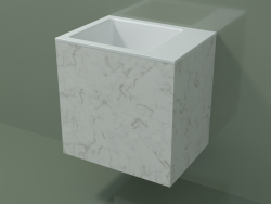 Wall-mounted washbasin (02R123102, Carrara M01, L 48, P 36, H 48 cm)