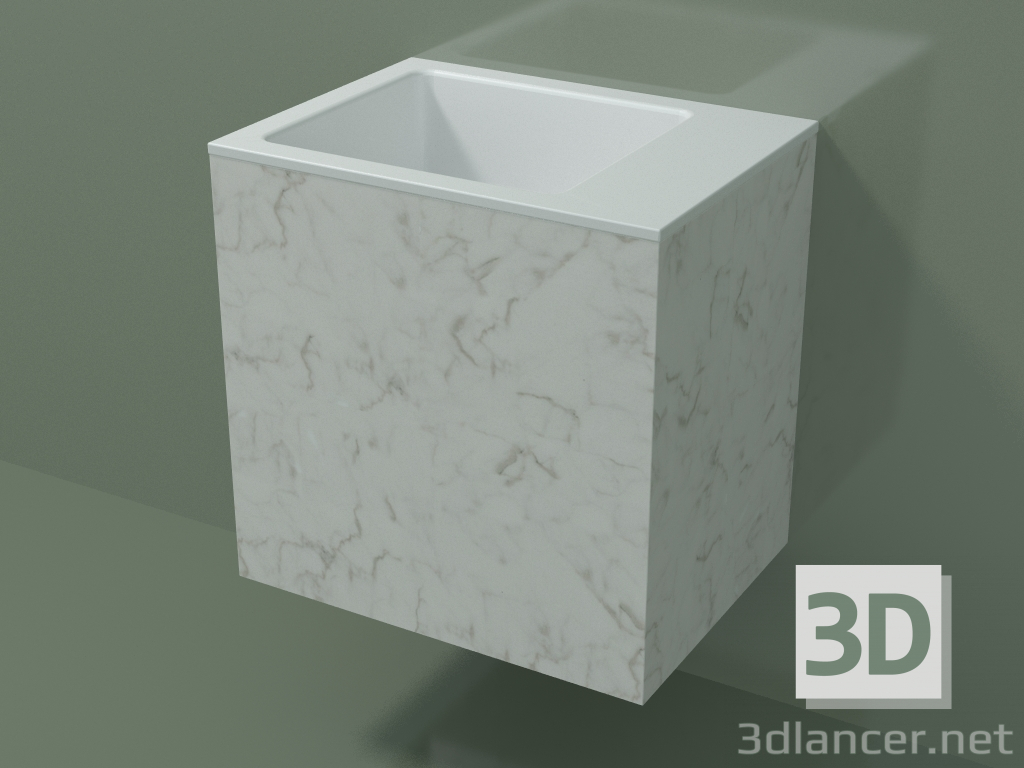modello 3D Lavabo sospeso (02R123102, Carrara M01, L 48, P 36, H 48 cm) - anteprima