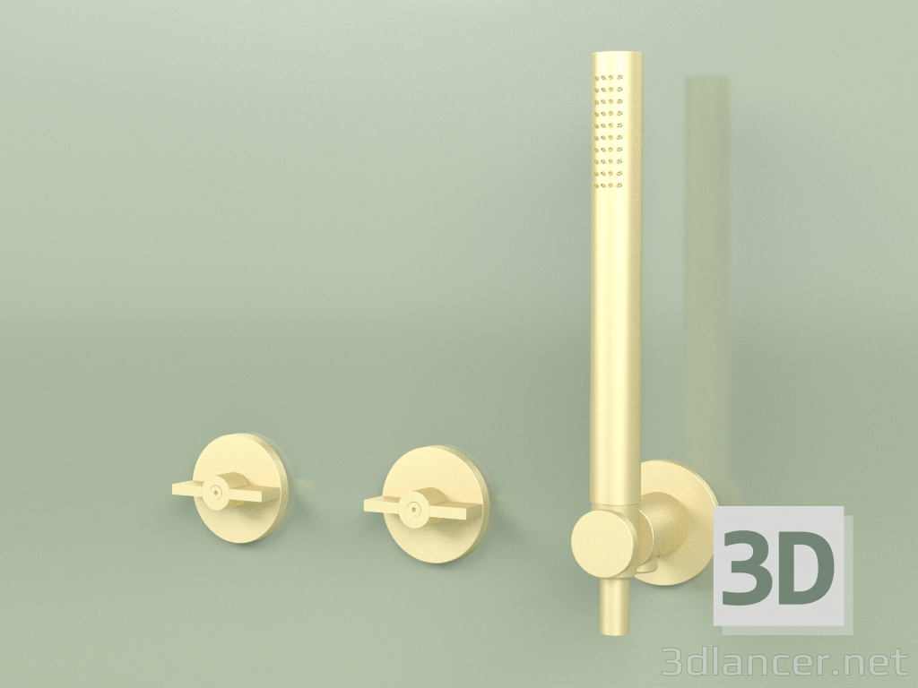 3d модель Гидропрогрессивный смеситель для ванны-душа с ручным душем (19 68, OC) – превью